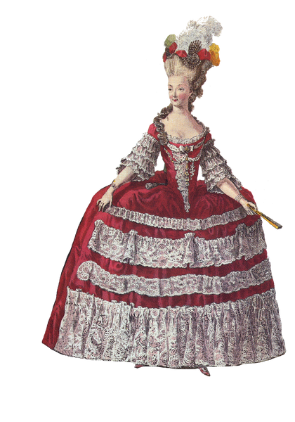 Marie Antoinette Fashion Dress Victorian Baroque Rococo Ephemera Printable & Clip Art