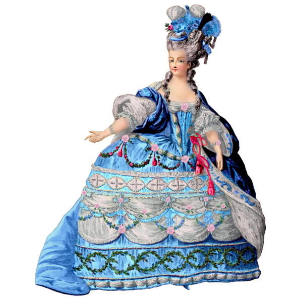 Marie Antoinette - Blue  Paper Doll Fashion Clip Art