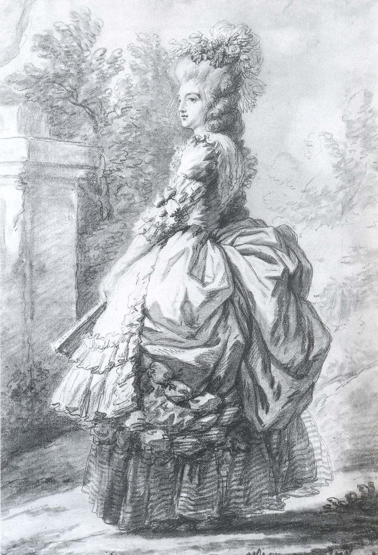 Marie Antoinette Beautiful Sketch Printable Print
