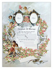 Marriage Certificate Pink Roses