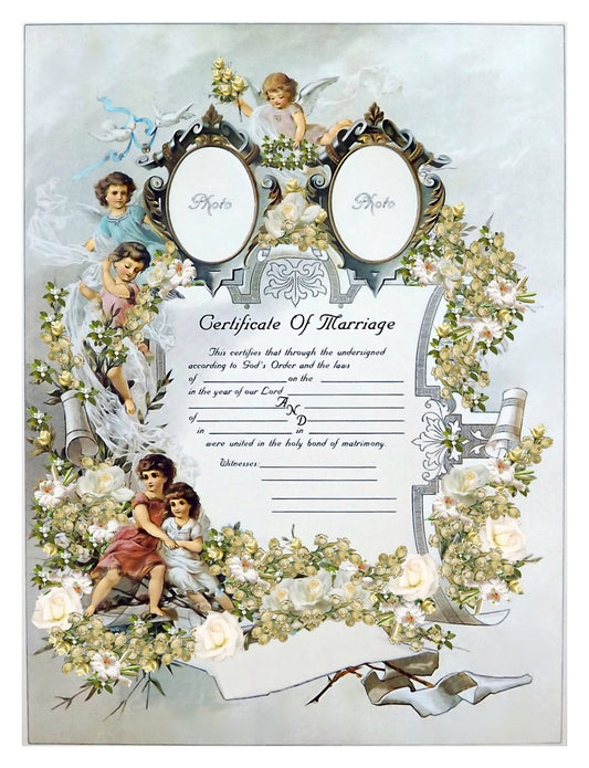 Marriage Certificate Vintage Style - Whites