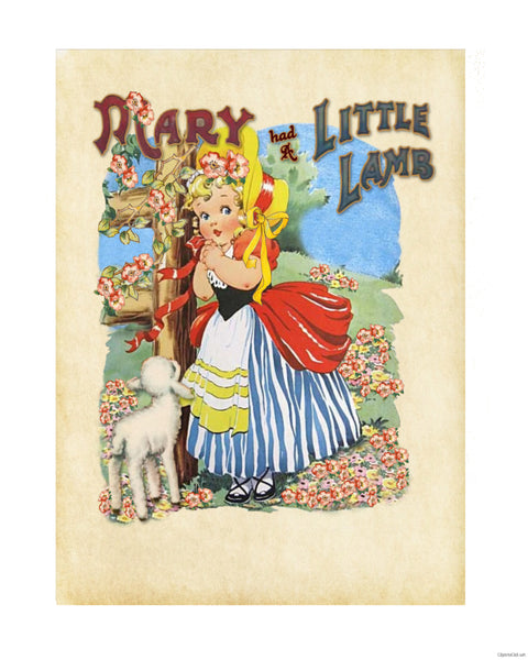 Baby Nursery or Girls Room Prints Set - Mary had a Little Lamb & Little Bo Peep Scroll to actual prints to download one or both