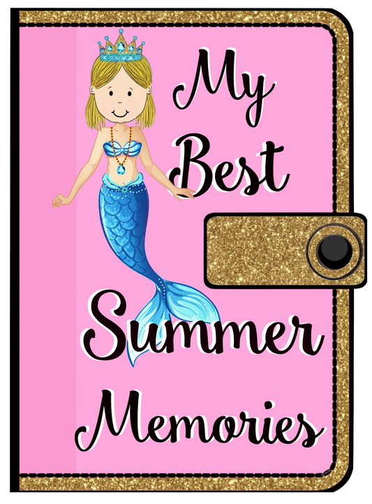 My Best Summer Memories Mermaid Journal Notebook Scrapbook - Blonde Hair