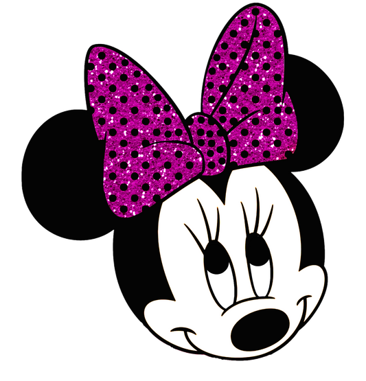 Minnie Mouse Head Pink Sequin Bow