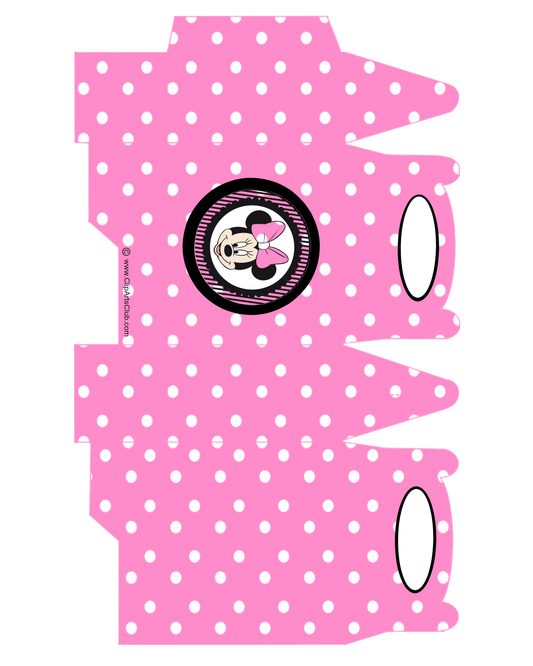Minnie Mouse - Pink Polkadot Box Just cut-fold-Glue!