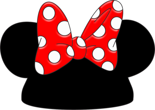 Red Polkadot Minnie Mouse Bow Ears Hat