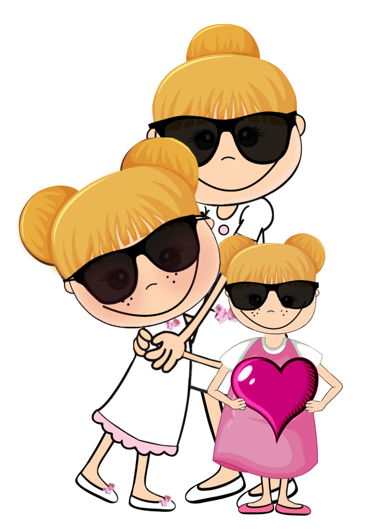 Mommy & Me Series - Blonde hair Mommy & Daughters. My adorable Mommy & daughters - Transparent back