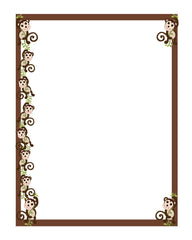 Monkey Border 8x10 Brown Page Printable