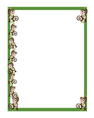 Monkey Border 8x10 Green Page Printable