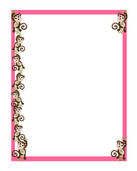 Monkey Border 8x10 Pink Page Printable