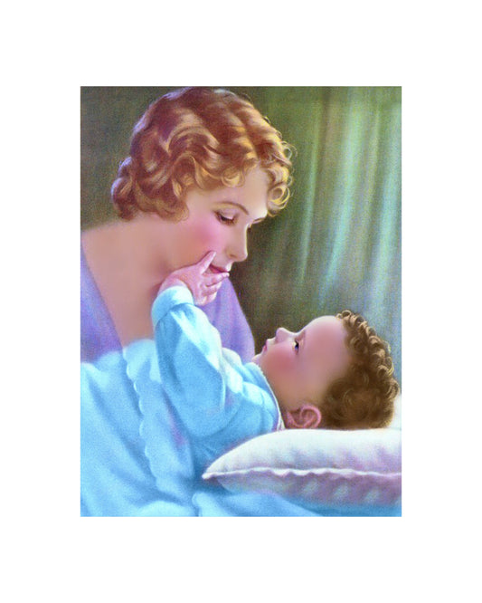 Motherly Love 8x10 Print Ready To Frame Brown Hair Baby