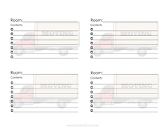 2x3  Moving - packing - storage -  Labels with Moving Truck Printable