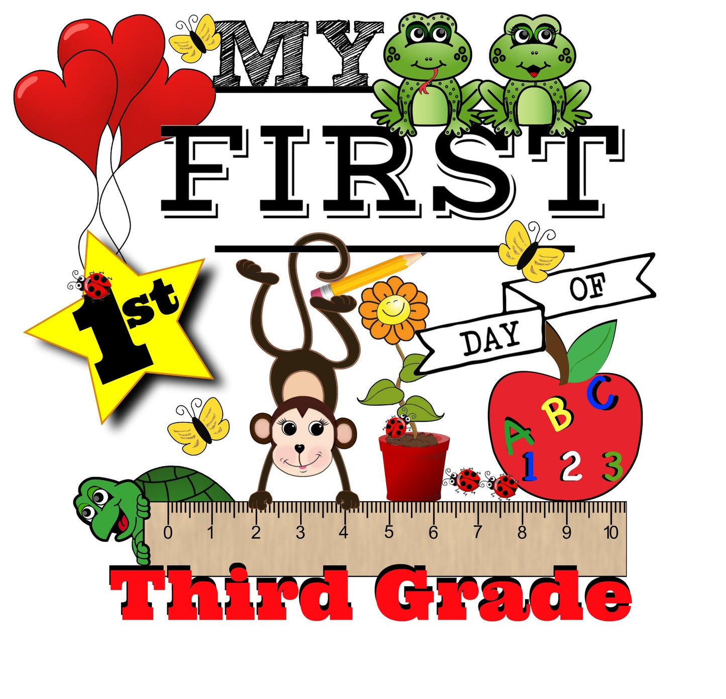 My 1st Day of Third Grade - Photo Prop - Print
