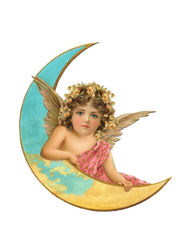 My Beautiful Vintage Moon Angel #1 Clip Art