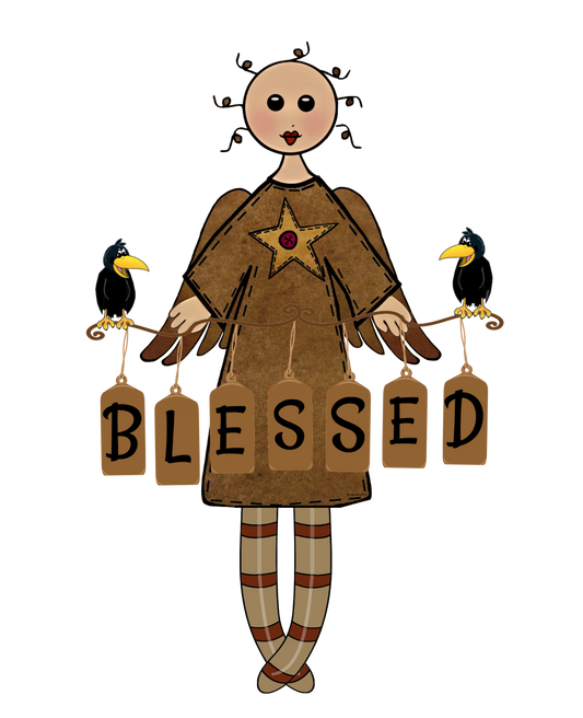 Blessed Prim Angel With Her Crows