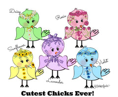 The Cutest Chicks Ever!  Flower Girl Birdies - Daisy, Rosie, Sunflower, Lavender & Violet