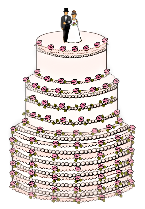 Rose Wedding Cake Shades of Pink