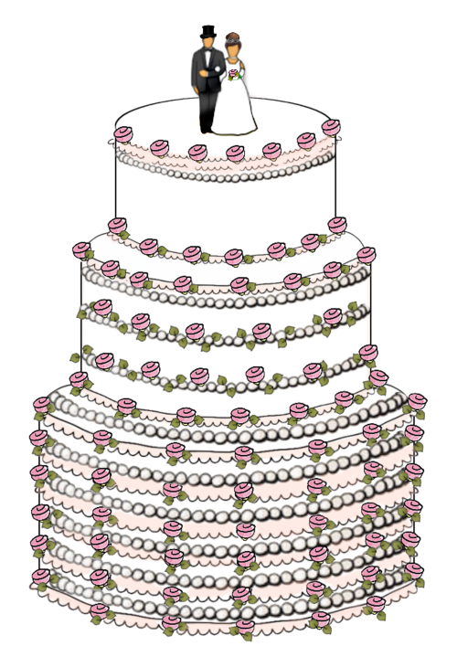 Rose Wedding Cake White