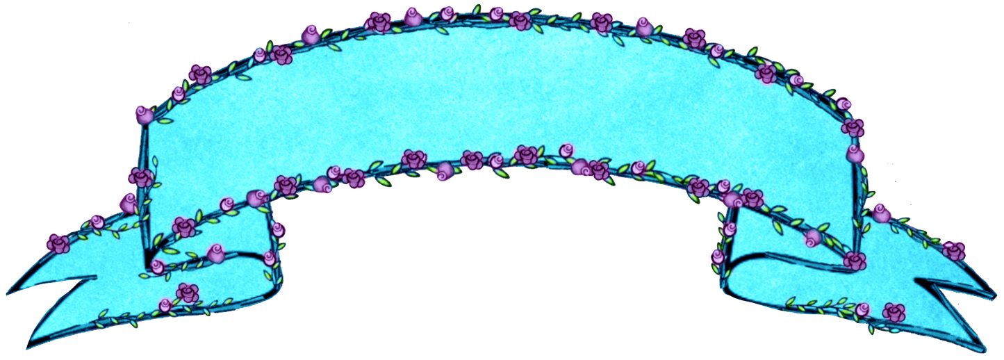 Rosebud Banner - Turquoise & Lavender