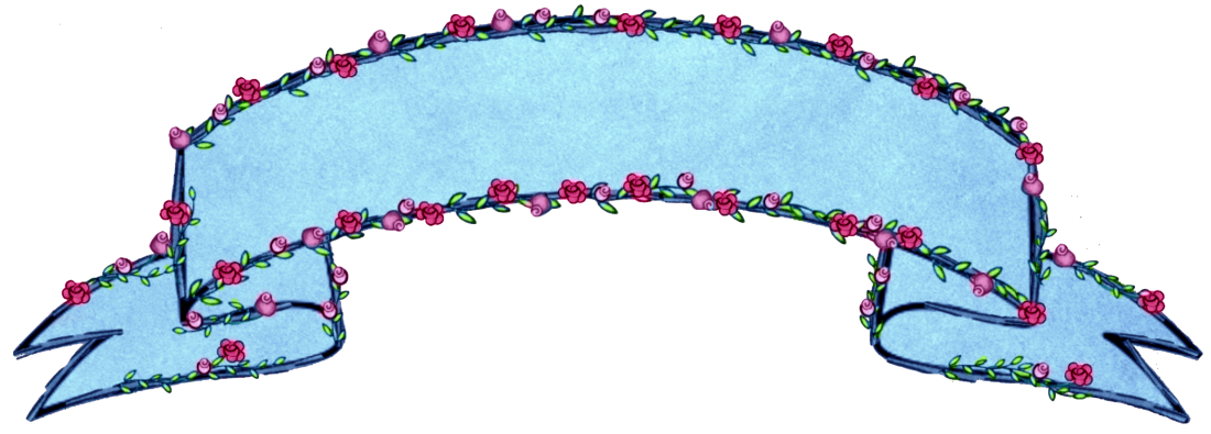 Rosebud Banner - Blue & Pink Roses