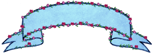 Rosebud Banner - Blue & Pink Roses