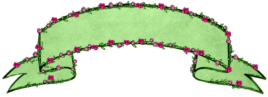 Rosebud Banner - Green & Pink Roses