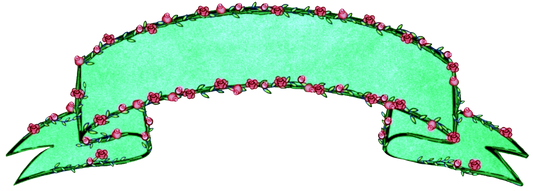 Rosebud Banner - Green Shades & Pink Roses