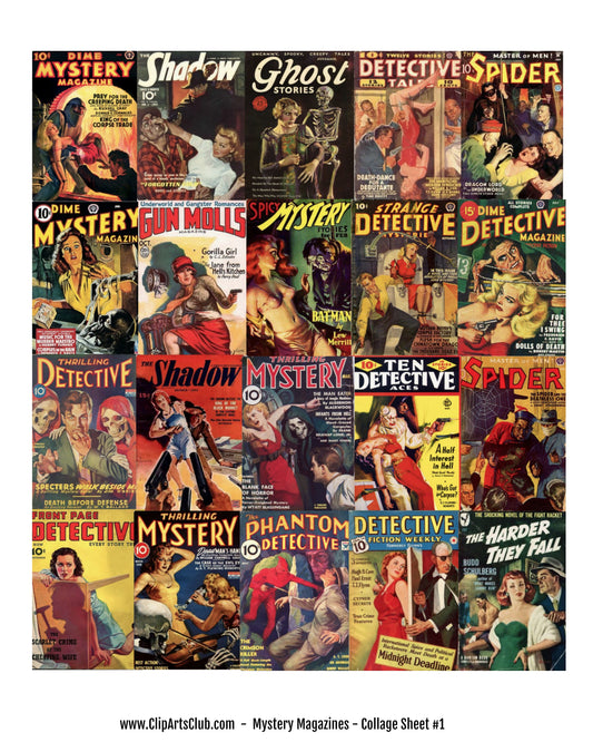 Mystery Magazine Collage Sheet #1
