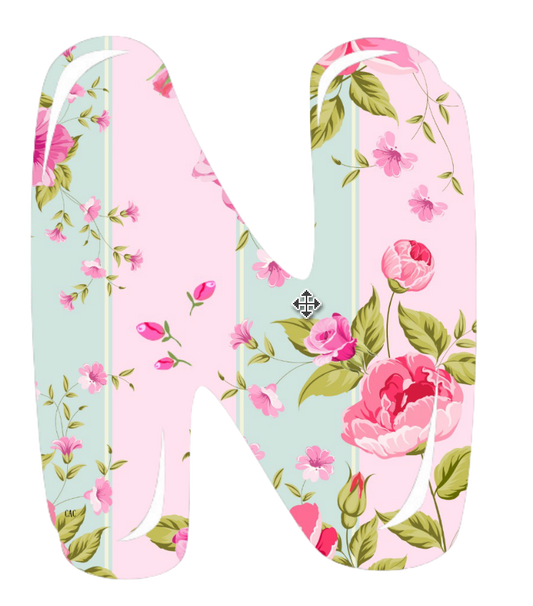 Letter N Beautiful Letter in Deb's Shabby Chic Pink Roses