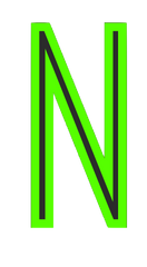 Alphabet Set - Green Neon Stick Caps