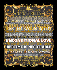 Nana's Rules - Sign - Printable Ready To Frame