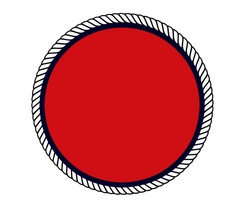 Nautical Red white Navy Blue with Rope Outline Circle Frame