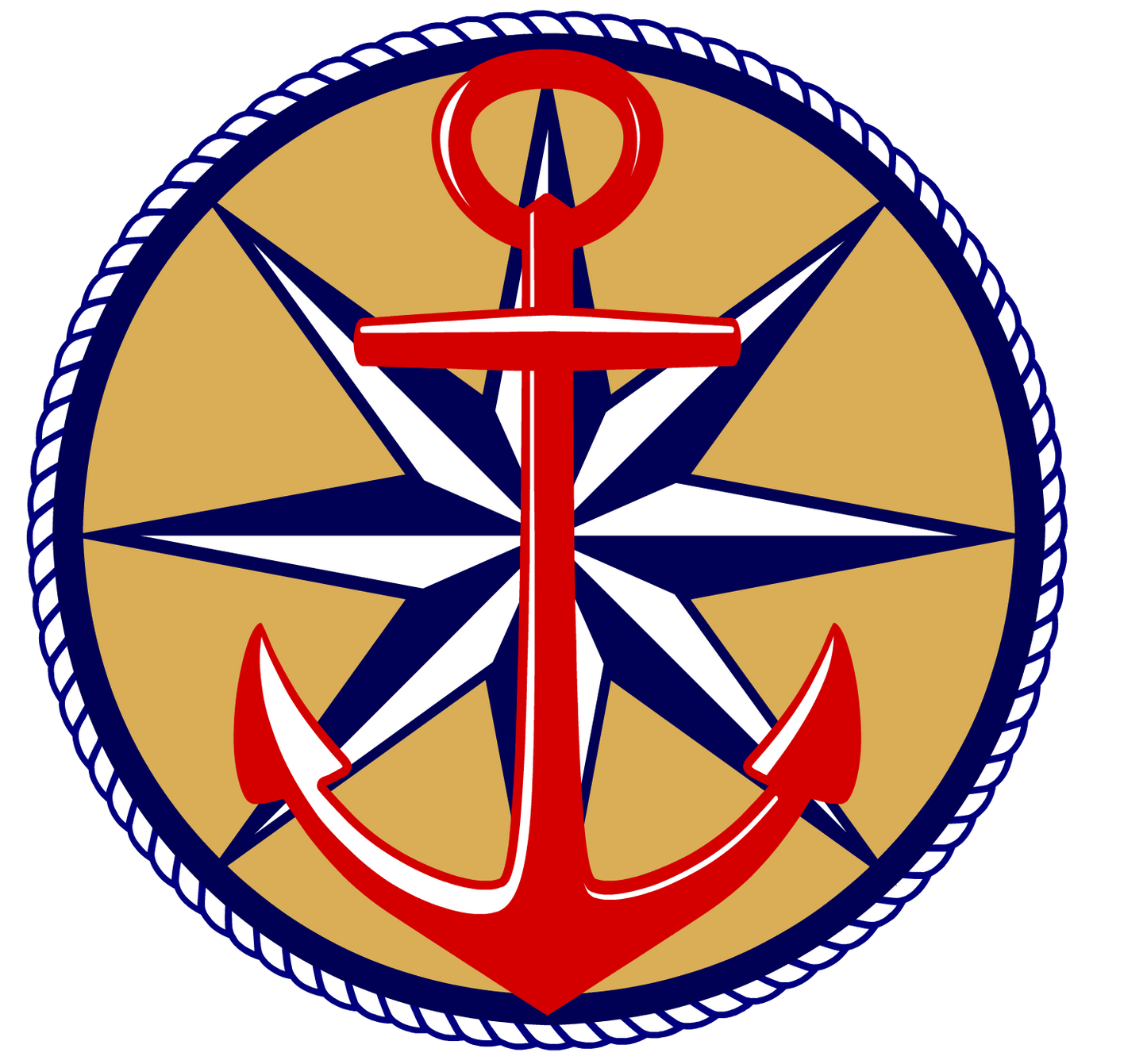 Nautical Star & Anchor - Red -Blue - Gold