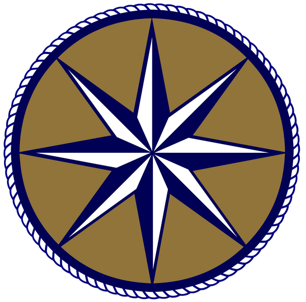 Nautical Star -Navy Blue - Gold