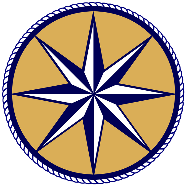 Nautical Star -Navy Blue - Light Gold