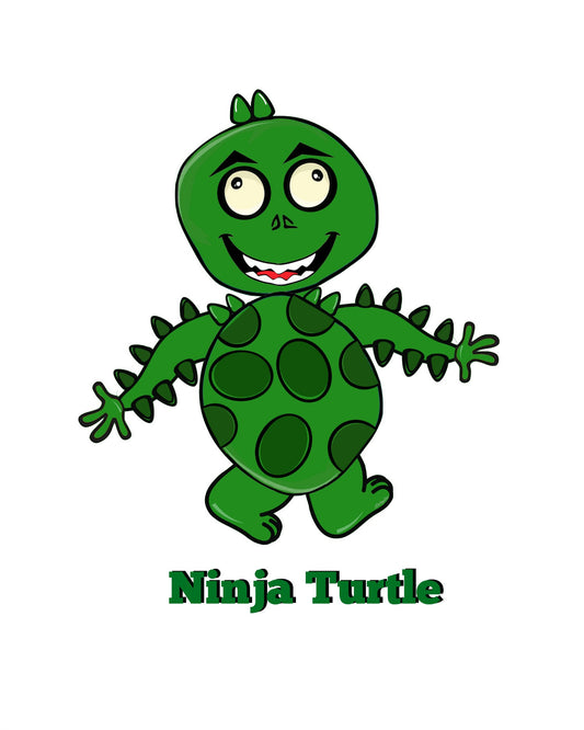 "Ninja" Turtle Monster Print - Printable ready to frame - Easy to personaize for childs room