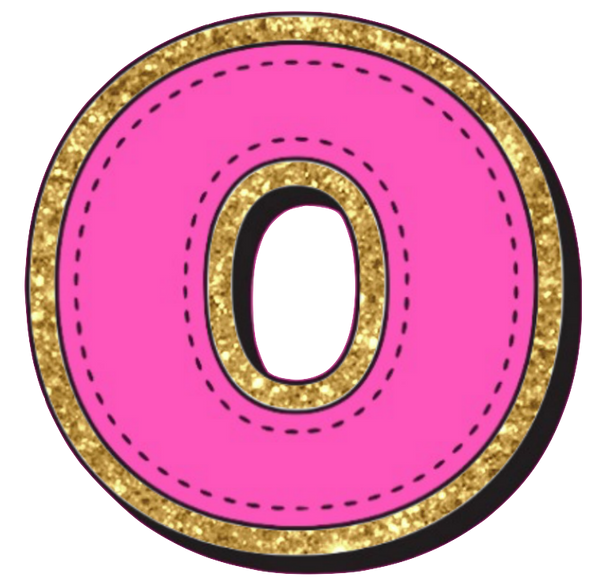 Bright Pink Alphabet trimmed in glittery gold Very Girly!