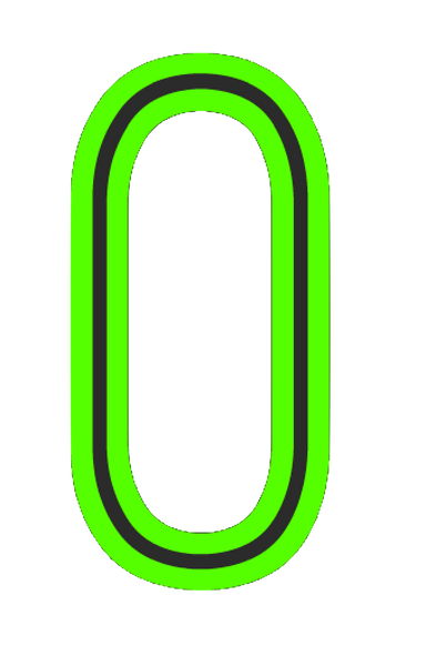 Alphabet Set - Green Neon Stick Caps