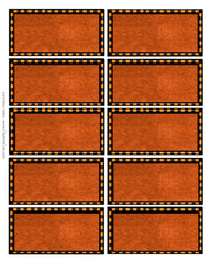 Orange Trimmed Orange Blank Lunchbox notes/card, Place Cards or Tags with Checkered border