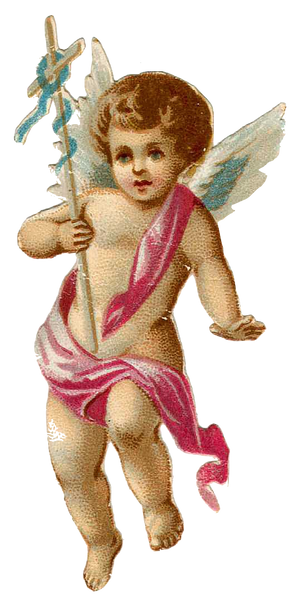 Antique Angel #2 - pink with Cross