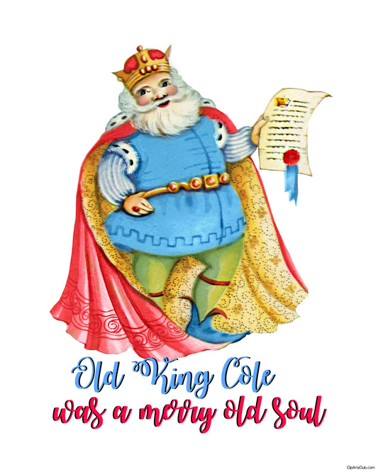 Vintage Nursery Rhyme Print "Old King Cole"