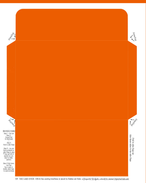 Orange Envelope Fits My Regular Greeting Cards 4X6 Envelope - DIY Printable