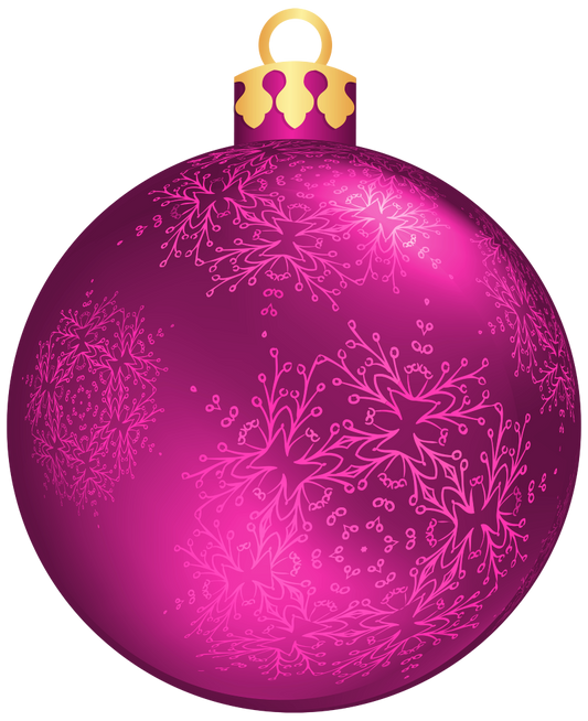 Pink  Fuschia Christmas Ornament with Gold Top #1