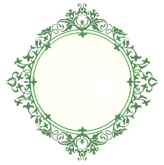 Ornate Frame White Middle Only Clip art png - Green