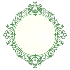 Ornate Frame White Middle Only Clip art png - Green