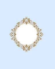 Gold on Blue Scrapbook Page With Ornate Frame 8X10 #5