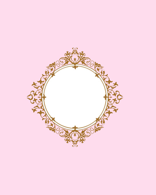 Gold Frame on Pink Scrapbook Page Ornate Framed Page 8X10 #1