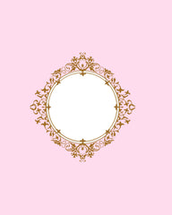 Gold Frame on Pink Scrapbook Page Ornate Framed Page 8X10 #1