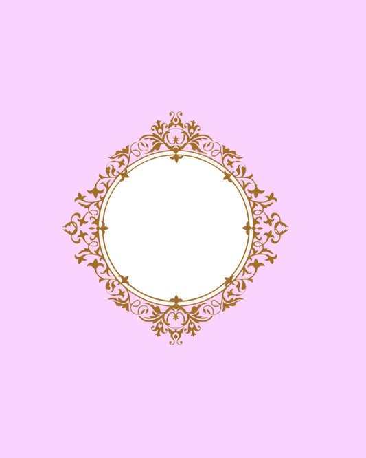 Gold Frame on Pink Lavender Scrapbook Page Ornate Framed Page 8X10