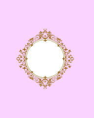 Gold Frame on Pink Lavender Scrapbook Page Ornate Framed Page 8X10
